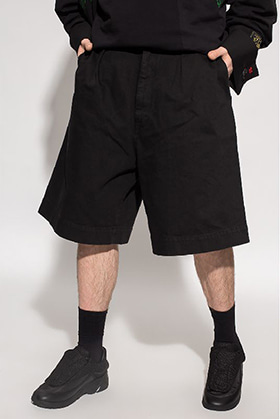 RS Black Cotton Shorts